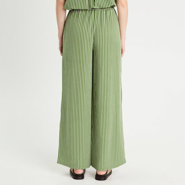 pantalon large taille haute vert kaki femme Pantalon large taille haute vert kaki femme