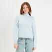 Pull col montant bleu pastel femme
