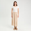 Robe longue évasée 2-en-1 beige femme