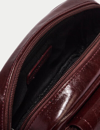 Sac aspect daim bordeaux femme