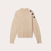 Pull col montant ecru femme