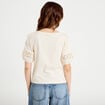 T-shirt col rond manches courtes ecru femme
