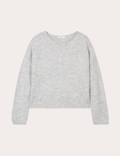 Pull manches longues gris clair femme