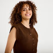 Gilet sans manches marron fonc&eacute; femme