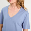 T-shirt manches courtes bleu gris femme