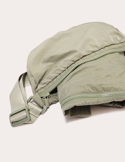 Parka déperlante 2-en-1 avec pochette vert kaki femme