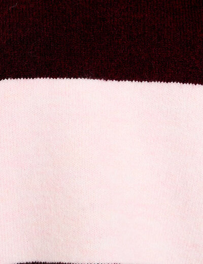 Polo manches longues col chemise bordeaux femme