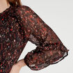 Robe droite volants noir femme