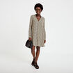 Robe courte &eacute;vas&eacute;e col chemise ecru femme
