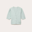 Pull manches courtes boutons brod&eacute;s vert pastel femme