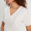Robe évasée dentelle ecru femme