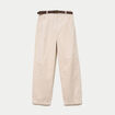 Pantalon barrel ceinture amovible ecru femme