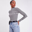 T-shirt cintré col montant noir femme