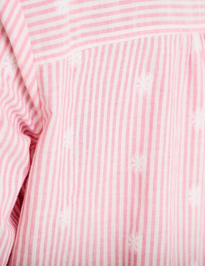 Chemise droite manches longues rouge femme