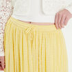 Jupe longue évasée jaune clair femme
