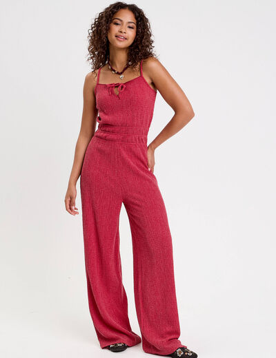 Combinaison large stretch rouge foncé femme