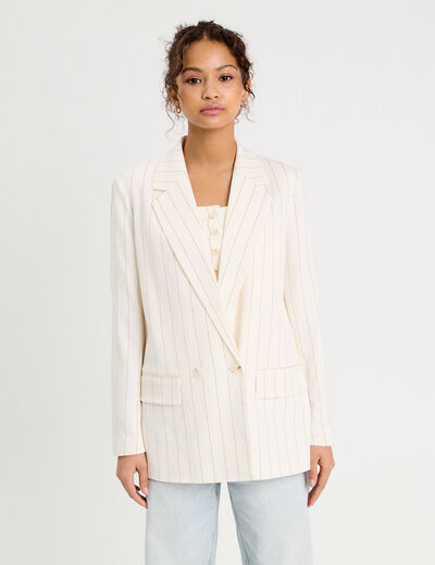 Veste blazer manches longues blanc femme