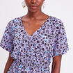 Robe évasée col en V parme femme
