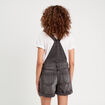 Salopette short en jean denim noir femme