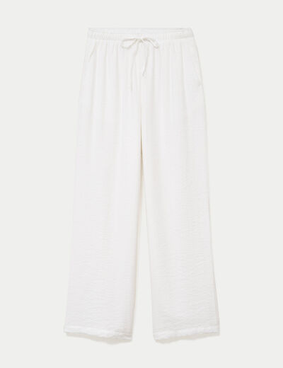 Pantalon bootcut taille standard ecru femme