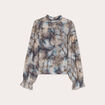 T-shirt col montant gris femme