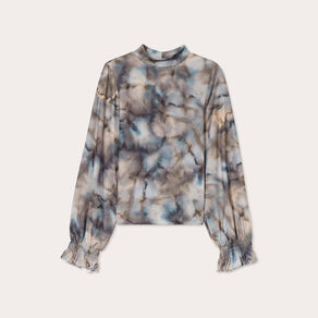 t shirt col montant gris femme T-shirt col montant gris femme