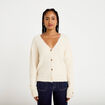 Gilet court avec boutons coeur sable femme