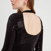 Robe évasée avec sequins noir femme