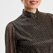 Blouse col montant noir femme