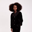 Veste teddy velours noir femme