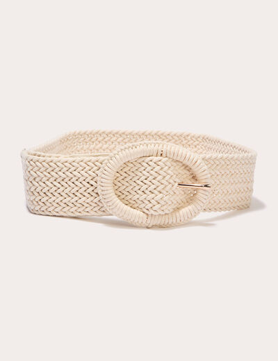 Ceinture large tressée sable femme