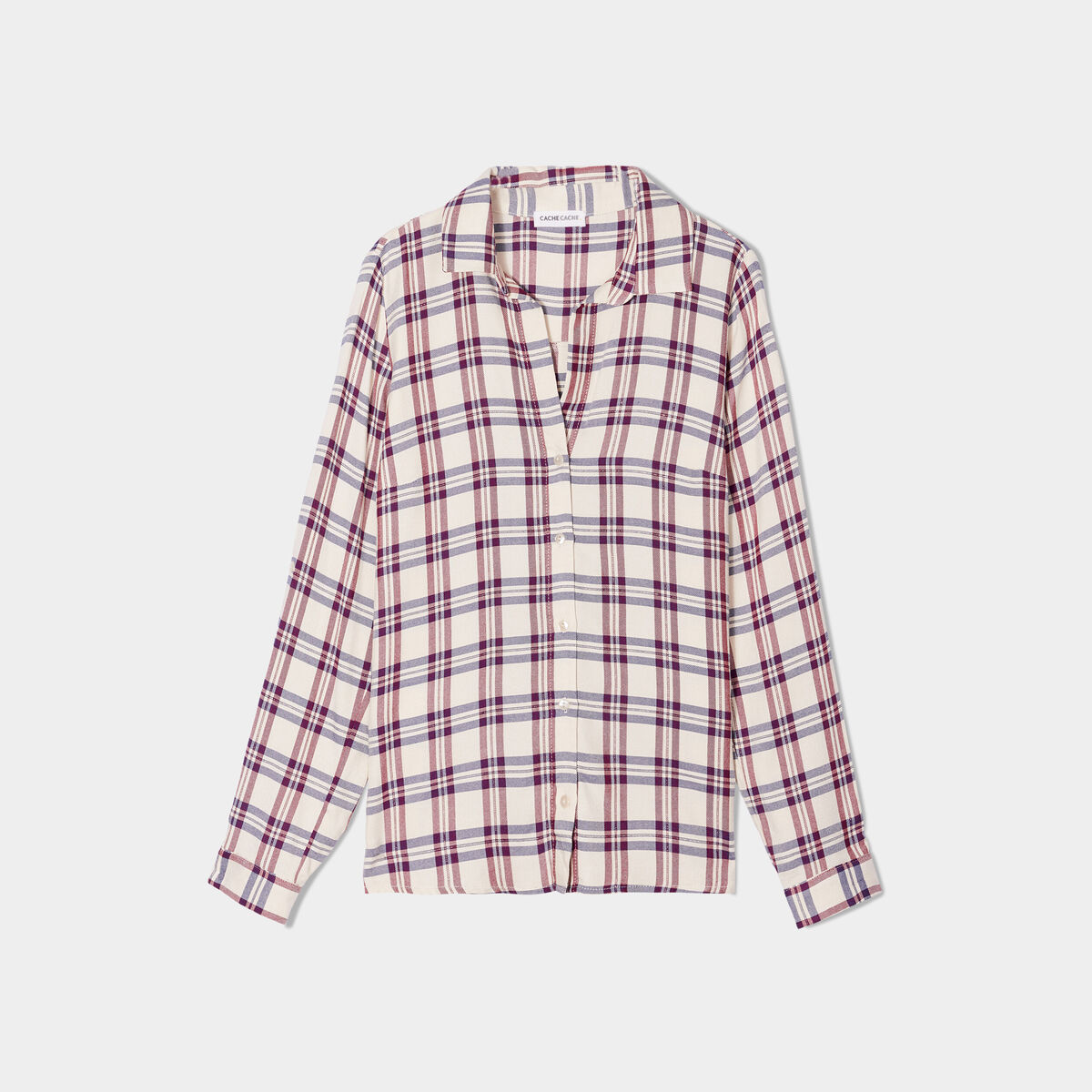 Chemise manches longues creme femme