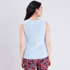 pull sans manches bleu gris femme