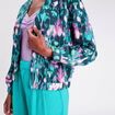 Veste teddy col châle vert femme