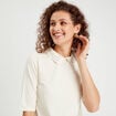 T-shirt col bijoux ecru femme