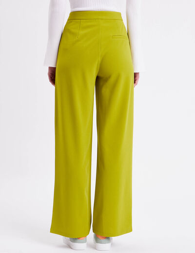 Pantalon large vert olive femme