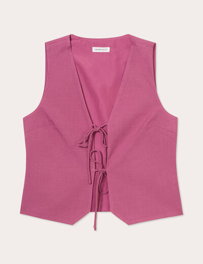 Gilet sans manches prune femme