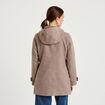 manteau ajust&eacute; 3/4 &agrave; capuche taupe femme