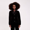 Veste teddy velours noir femme