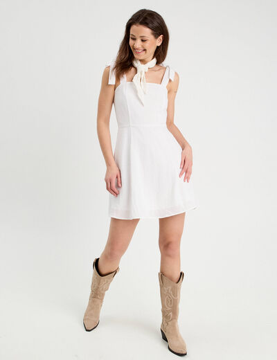Robe chasuble trapèze blanc femme