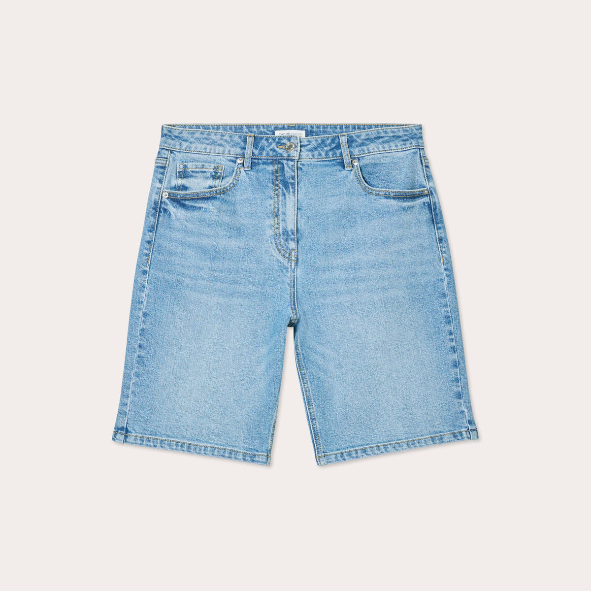 Bermuda large en jean denim double stone femme