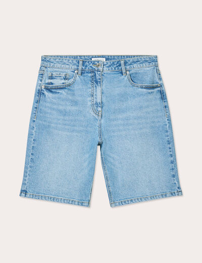 Bermuda large en jean denim double stone femme