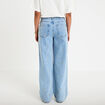 Jean wide leg taille haute brod&eacute; bleu femme