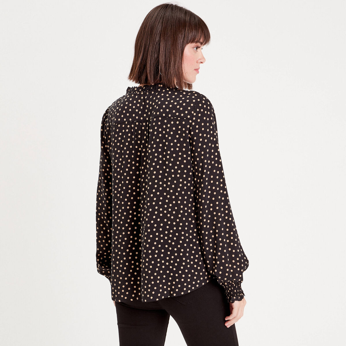 Chemise manches longues noir femme