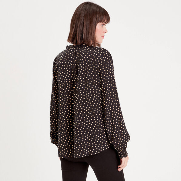 Chemise manches longues noir femme