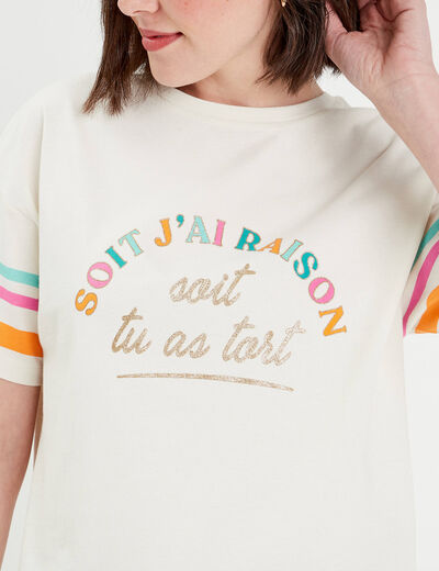 T-shirt manches courtes blanc femme
