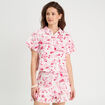 Chemise manches courtes rose fushia femme