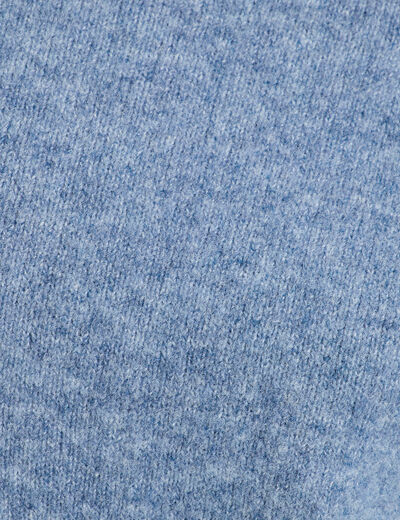 Pull col claudine dentelle bleu femme