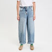 Jean barrel long en coton denim double stone femme