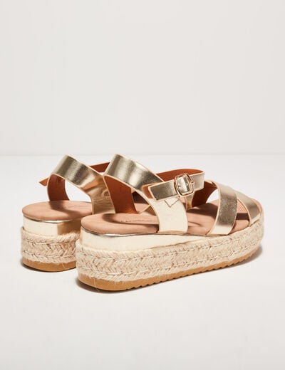 Sandales plates couleur or femme